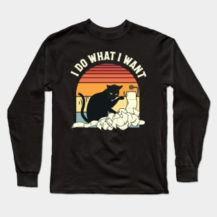 Funny I Do What I Want Cat Design Long Sleeve T-Shirt